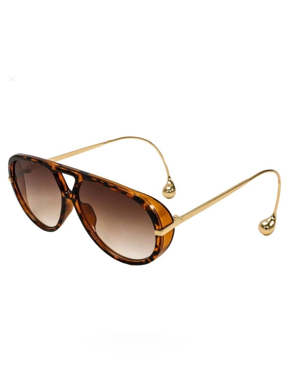 Tortoiseshell & Gold Aviator Sunglasses